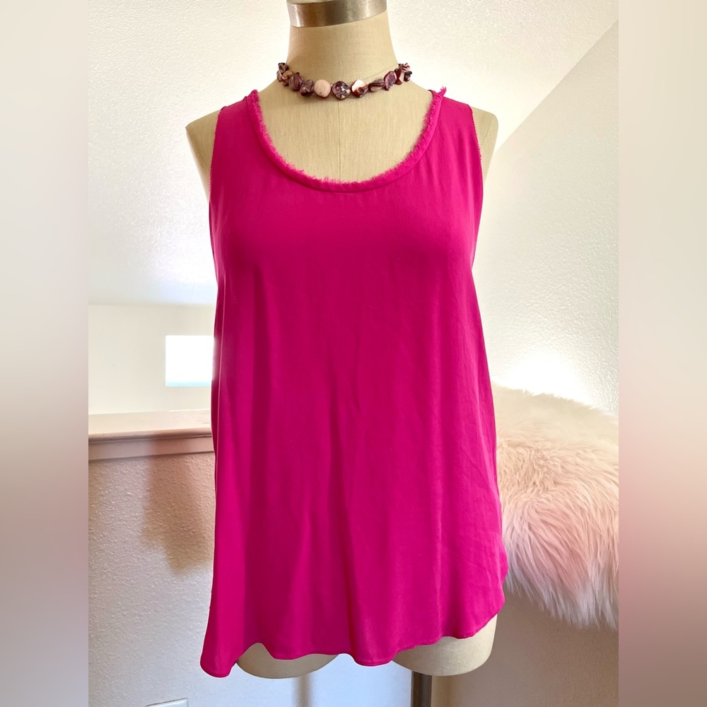 EUC 8 Vibrant Pink Rebecca Taylor Silk Top